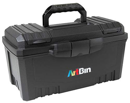 ArtBin 6918AB Twin Top 17 inch Supply Box, Portable Art & Craft Supply Organizer with Handle, [1] Plastic Storage Case, Black - color: Black