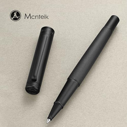 MCNTEIK Matte Black Forest Rollerball Pen, Luxury Pen with Schmidt Black Ink Refill, Fancy Pen Gift Set for Men & Women, Business Signature, Executive, Office, Nice Fancy Designer Pens - color: Black