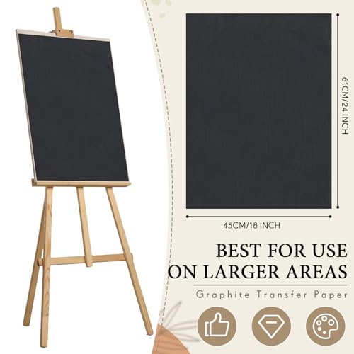 Epakh 20 Sheets 18" X 24" Large Graphite Carbon Transfer Paper, Reusable Transfer Paper for Canvas, Wood, Fabric, Papers, Ceramic, Drawing, Sketching, Painting and DIY Crafts - size: 18" x 24"