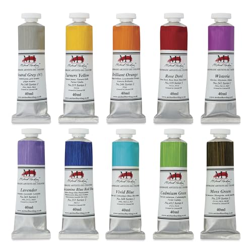 Michael Harding Artists Oil Colors, Professional 10-Color Set, 40ml Tubes, Tunbridge Wells Collection