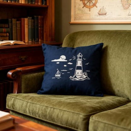 TIAMECH A4 Reusable Lighthouse Sea Sail Stencil for Painting | Beach Sunrise Layering Template, DIY Wall Art, Wood Furniture, Scrapbook & Crafts (8.3x11.7inch) - style: Lighthouse Sea Sail