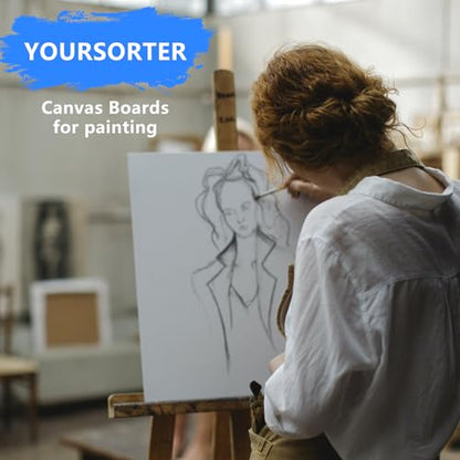 Canvas Boards for Painting Bulk 8x10 Inch, 42 Pack Small Painting Canvases for Art Beginners, 100% Cotton Paint Canvas Panels Blank, Gesso Primed Acid-Free for Acrylic, Oil & Other Paints - size: 8"x10" - 42pcs