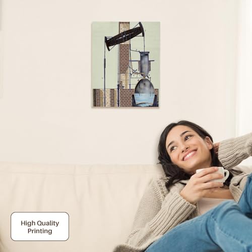 3dRose Newcomen steam engine, Engraving - HI13 PRI0191 - Prisma Museum Grade Canvas Wrap 11x14 - size: 11"L x 14"W