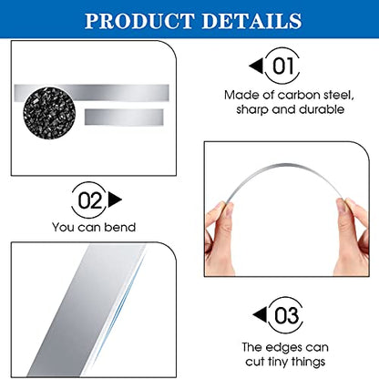 Honoson 10 Pieces Polymer Clay Cutters Tools Clay Tissue Blade Slicer Carbon Steel Cutting Slicing Tools for DIY Shaping Modelling Slicing Sculpting, Straight and Wave