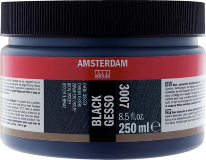 Tarrence Gesso Amsterdam Acrylic Medium Black Gesso T2417-3007 8.5 fl oz (250 ml) - color: black gesso