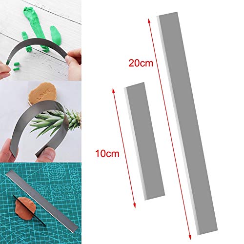 Clay Cutter Blade- 2 Pcs Set Flexible Stainless Steel Polymer Clay Cutters Blade Ceramic Shaping Modelling Sculpting Cutting Slicing Tools for DIY Pottery Craft (2PCS)