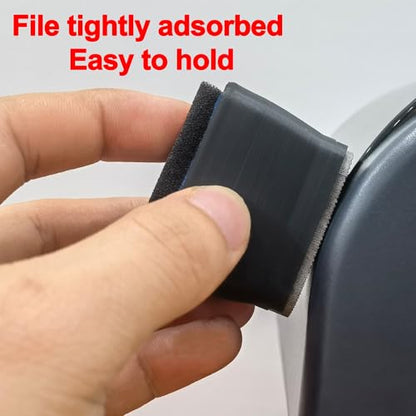 Denibbing File Tool - Paint File Tool with Sponge for Quick Removal & Cleaning of Paint Imperfections, 2-in-1 Mini-File Blade for Repairing Paint Retention, Stains on Cars, Drawing Boards