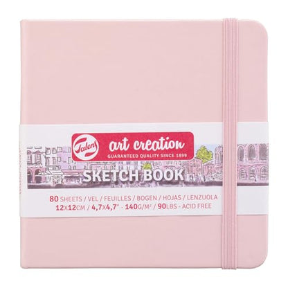 Royal Talens T9314-014M 441750 Talens Art Creation Sketchbook, Drawing Notebook, 4.7 x 4.7 inches (12 x 12 cm), Pastel Pink - color: pastel pink, size: 12×12cm