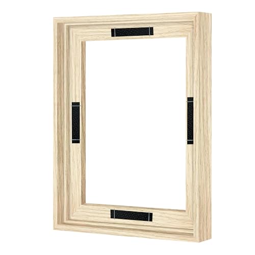 Abtgt 8x10 Canvas Floating Frame with 0.9" Deep, 8x10 Floater Frames for Canvas Paintings with Adhesive, Vertical or Horizontal Wall Art frame for Prints Oil Painting Diamond Decor, Natural, 1 Pack - color: Natural, size: 8x10