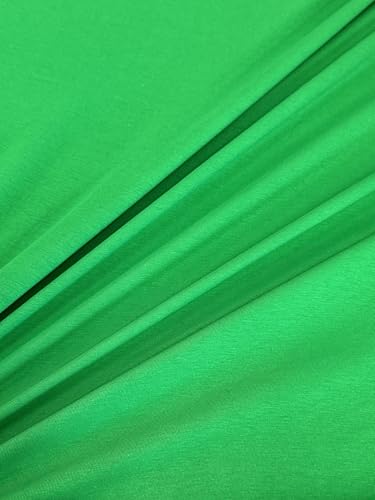 Cotton Jersey Spandex Fabric - Soft - Breathable - All Way Stretch Fabric - Medium Weight - Perfect Choice for Baby Grow, Tshirts, and Cotton Jersey Sheets - 58 Inches Wide - 1 Yard (Kelly Green) - color: Kelly Green