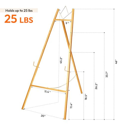 JEAWIWI Gold Easel Stand for Sign, 4-Tier Heavy Duty Metal Display Easels Stand with Adjustable Chain, Floor Easel for Wedding Sign, Painting, Commercial Display