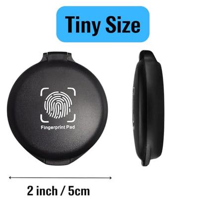 Thumbprint Fingerprint Ink Pad for Notary Supplies – Quick Dry, Non-Toxic & Stain-Free | Black Stamp Pad for ID Cards, Law Enforcement & Application Forms | 1 Pack - size: Round Mini｜Single