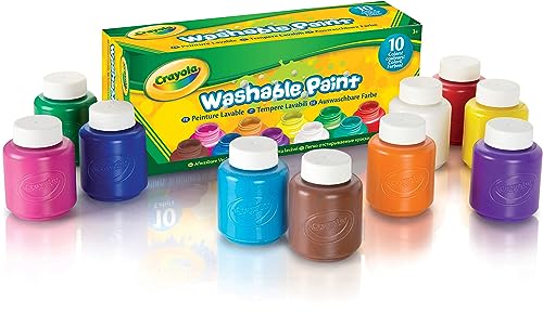 Crayola Washable Kid's Paint, Assorted Colors, Pack of 10