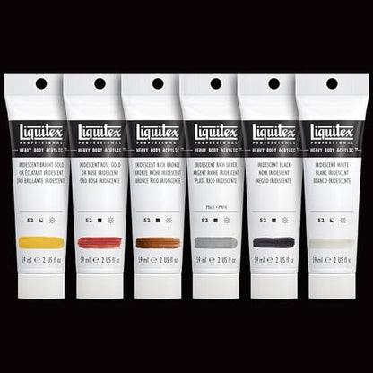 Liquitex Professional Heavy Body Acrylic Paint, 6 x 59ml (2-oz), Iridescent Colors Set - style: Iridescent Set 6 x 59ml (2-oz)