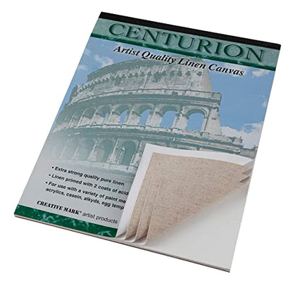 Centurion Acrylic Primed White Linen Canvas Sheet Pad, 11" x 14" 11oz Weight, Tape-Bound for Acrylics, Alkyds, Water-Mixable Oils - size: 11" x 14"