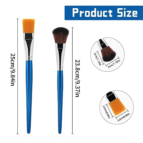 6 PCS Mop Brush for Acrylic Painting 1 Inch Face Paint Brushes with Wooden Handle Oval Blending Brushes for Acrylic Painting, Watercolor, Face Body Art