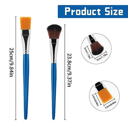 6 PCS Mop Brush for Acrylic Painting 1 Inch Face Paint Brushes with Wooden Handle Oval Blending Brushes for Acrylic Painting, Watercolor, Face Body Art