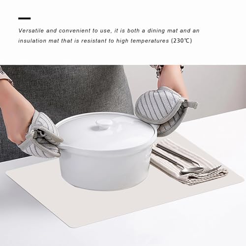 Silicone Placemats, Food-Grade Non-Slip Waterproof, Dining, Countertop Protector, Kitchen Counter Mat, Heat Resistant, Baking mat Dishwasher Safe - color: White Gray, size: 15.7 x 11.8 in - 2pcs (0.03 in)