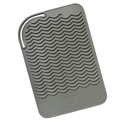 9" X 6.5" Silicone Heat Resistant Travel Mat, Anti-Heat Pad Cover for Hair Straighteners, Curling Irons, Flat Irons and Other Hair Styling Tools - Gray - color: Gray