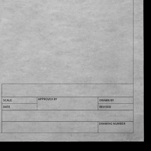 Tatuo 15 Sheets Architectural Vellum Paper 24 x 36 Inch Drafting Vellum Tracing Sheets White Semi Translucent Drafting Paper Rag with Border and Title Block for Drawing Sketching Architecture Building - size: 24 x 36 Inch