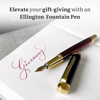 Ellington Pens Luxury Fountain Pen Set - Extra Fine Nib - Includes 3 Ink Cartridges, Refillable Ink Converter, Gift Box-Fountain Pens For Writing, Calligraphy, Journaling, Sketching (Crimson Blend) - color: Crimson Blend, style: Extra Fine