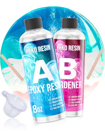 Crystal Clear Epoxy Resin Kit, 16OZ Epoxy Kit - High-Gloss & Bubbles Free, Self-Leveling Art Resina, Food Safe Resin for DIY Art,Wood, Jewelry, Coating, Casting Bar Top, River Tables - size: 16OZ