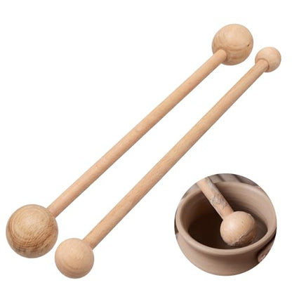 2 Pcs Wooden Throwing Stick for Pottery Shaping, Ceramic Throwing Tool Pottery Throwing-Tools Clay Hand Building Tools Trimming Tool for Pottery-Making
