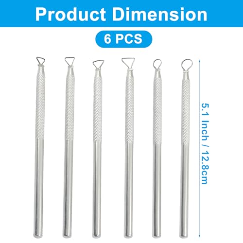 ISDVBUY 3 Pack Aluminum Clay Carving Tools 5.3 Inch Silver Feather Pin Needle Tool Set Clay Sculpting Tools for Ceramics, Sculpting, DIY Craft, Detailed Carving