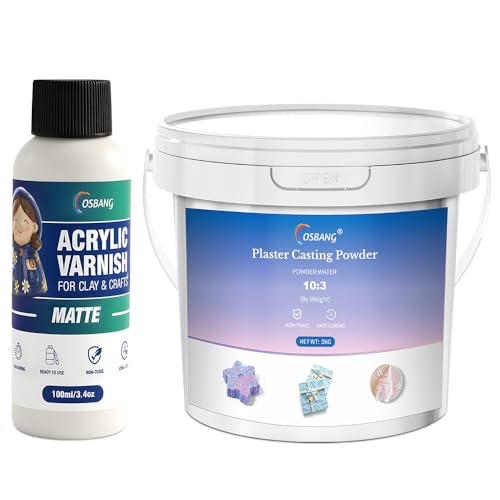 100ML Air Dry Clay Glaze Matte and Plaster Casting Powder 3000g