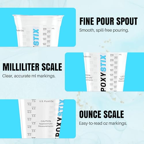 [Pack of 100] 10oz Disposable Graduated Measuring Cups for Mixing - Measurements in mL and Oz - Multipurpose Reusable Cups for Paint, Epoxy Resin, Stain, Liquid Mixing Cups - size: 100 Pack