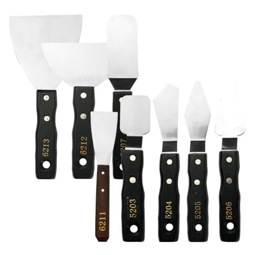 8 multi-shape large shovel blade single color palette scraper pointed knife oil paint acrylic gouache knife shovel creation paint