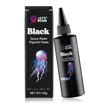 Bundle Set of LET'S RESIN Silicone Mold Making Kit and Black Epoxy Resin Pigment Paste