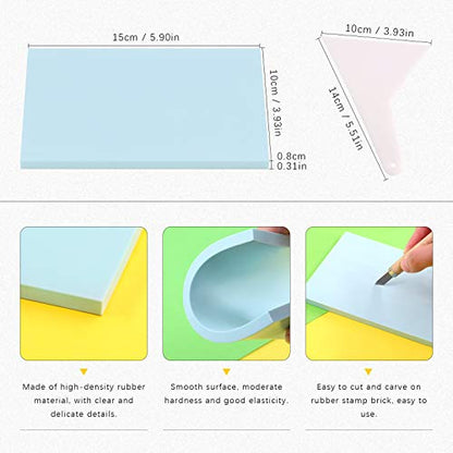 Swpeet 24Pcs Block Printing Starter Tool Kit, Rubber Stamp Carving Blocks, Ink Roller, Carving Tools, Gloves, Tracing Papers and Ink Mixing Tray for Stamp Carving