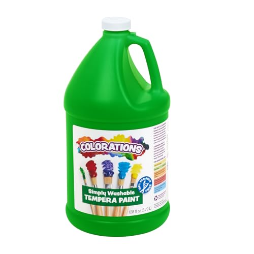 Colorations Paraben-Free Washable Tempera Paint for Kids - 1 Gallon Value Size. Vibrant Green. Non-Toxic and Made in The USA - color: Green