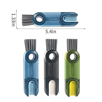3 in 1 Cup Lid Gap Cleaning Brush Set, Multifunctional Insulation Bottle Cleaning Tools, Mutipurpose Tiny Silicone Cup Holder Cleaner, Home Kitchen Cleaning Tools - color: Blue+green+grey