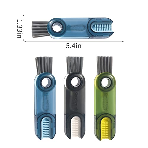 3 in 1 Cup Lid Gap Cleaning Brush Set, Multifunctional Insulation Bottle Cleaning Tools, Mutipurpose Tiny Silicone Cup Holder Cleaner, Home Kitchen Cleaning Tools - color: Gray