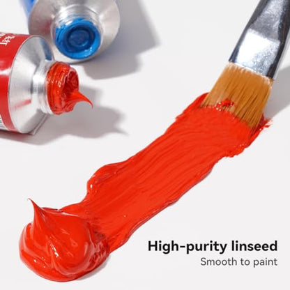 Paul Rubens Oil Paint, 40 Colors*50ml LargeTubes, Professional Oil Based Paint with High Saturation, Creamy Texture, and Consistency,Art Supplies for Artists, Students, Beginners - color: 40 colors*50ml