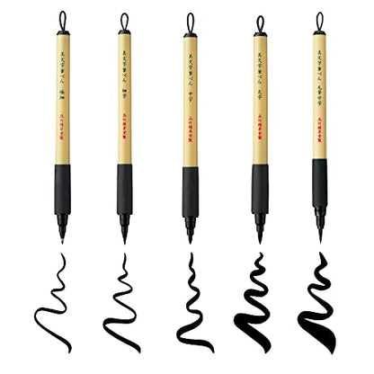 Kuretake Bimoji Brush Pen, 5 pcs set, brush tip marking fude brush pen, for Calligraphy, lettering, illustration, Professional, Made in Japan - style: Variety 5pcs box2