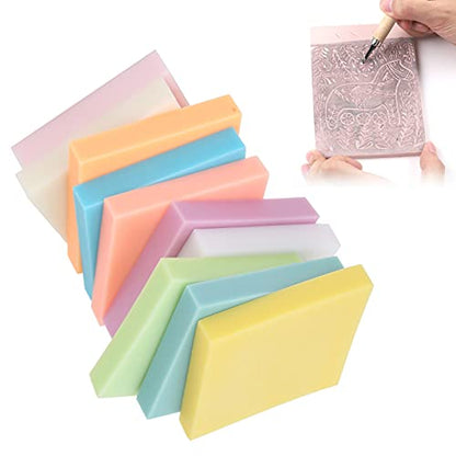 Tyenaza 10Pcs Rubber Stamp Carving Blocks, Color Rubber Brick Engraving Dedicated Soft Stamp Block Carved Crafts Accessories for Stamp Soft Crafts and Craft Project