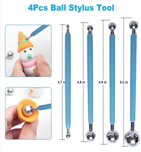 Basic Polymer Clay Tools, Clay Sculpting Tools Acrylic Roller Pin, Clear Rectangle Sheet Press Board, Double-Ended Pottery Carving Set for Beginner (26) - size: 26