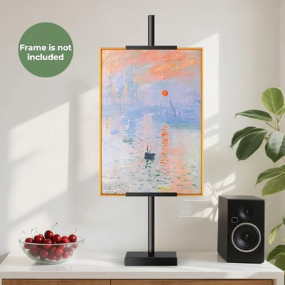 Rofio Adjustable Tabletop Easel Stand, Picture Easels for Display up to 28.5 Inches, Heavy Duty Metal Picture Frame Holder for Artwork, Signs & Certificates Display Stand (Black) - color: Black