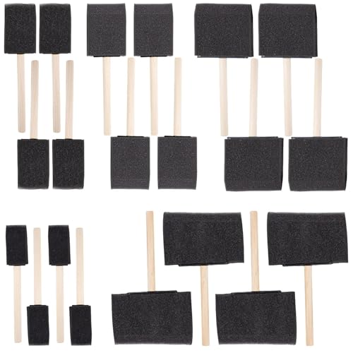 20 Pack Foam Paint Brushes Foam Brushes with Wooden Handle for Painting Staining DIY Craft (5 Size)