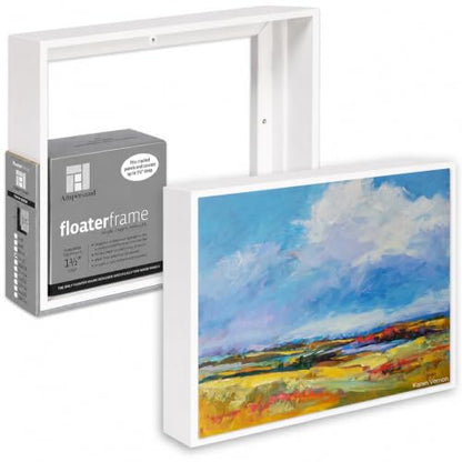 Ampersand Float Frame 1.5In Thin 9X12 White - color: White, size: 9x12