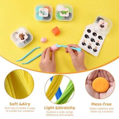 Both idea Air Dry Clay Kit, Animal Theme | 12 Packs, Non-Toxic Kids Gift | School & Party: Perfect for classroom art activities, birthday party favors, creative family DIY, and holiday celebrations. - style: Wild Kingdom