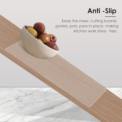 KR KITCHENRAKU Clear Silicone Mat for Kitchen Counter 23.6" Wx15.7 L, Large Silicone Countertop Protector, Nonskid Heat Resistant Desk Saver Pad, Multipurpose Mat, Placemat (1)