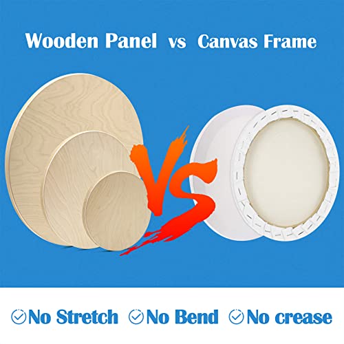 Falling in Art Unfinished Round Birch Wood Canvas Panels Kit, 3 Pack of 3 Sizes 8', 12' and 16' Studio 3/4’’ Deep Cradle Boards for Pouring Art, Crafts, Painting, and More - size: 8'+12'+16' round 1 PACK