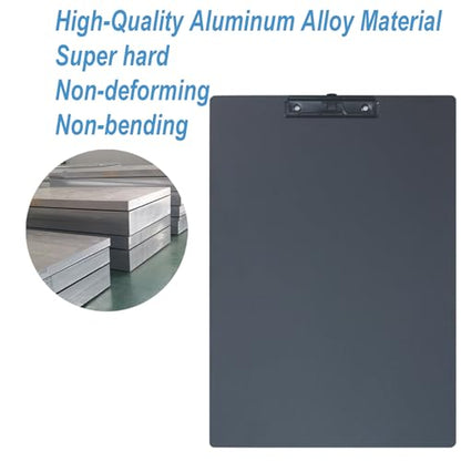 Acocony 11x17 Clipboard Aluminium with Pen Holder Extra Large Clipboard Vertical Super Hard 11 x 17 Clipping Board Black Pack of 1