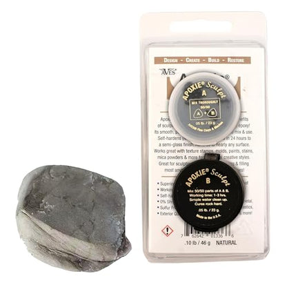 Aves Apoxie Sculpt - Modeling Compound 2 Part (A & B) - 1/10 Pound, Epoxy Sculpt for Sculpting, Modeling, Filling, Repairing, Simple to Use and Durable Air Dry Sculpt – Natural