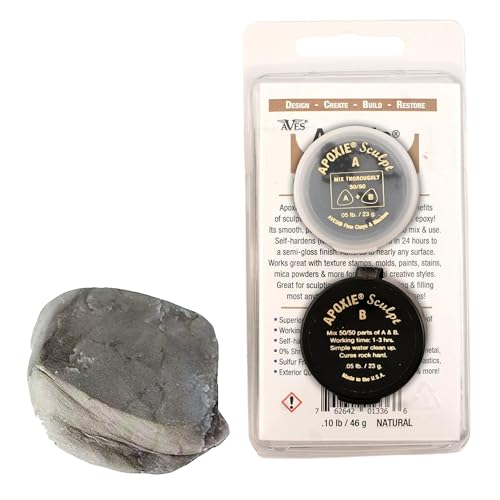 Aves Apoxie Sculpt - Modeling Compound 2 Part (A & B) - 1/10 Pound, Epoxy Sculpt for Sculpting, Modeling, Filling, Repairing, Simple to Use and Durable Air Dry Sculpt – Natural