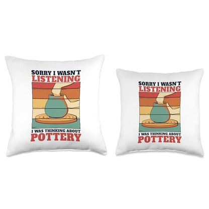 Professional Pottery Aprons Love Tools Kit Gifts Was Thinking Wheel Hobby Pro Pottery Throw Pillow, 18x18, Multicolor - size: 18x18
